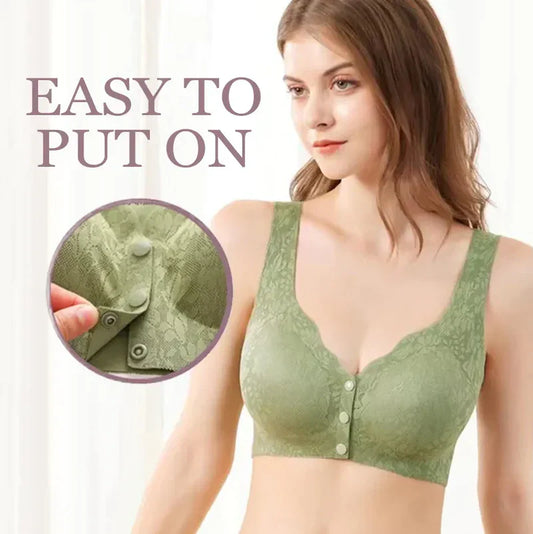 Seamless Front Buckle Wide Straps Front Buttons Bra ( Buy 3 Get 2 Free )