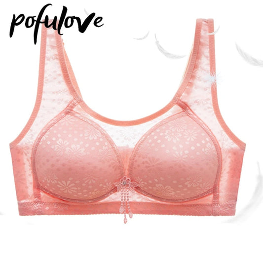 Plus Size Bras for Women, Bra Floral Bralette Wireless Seamless Underwear